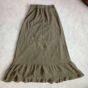 Elegant Olive Green Skirt
